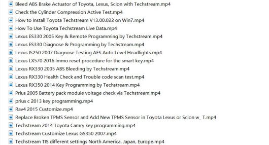 Toyota Techstream TIS User Video+PDF Guide-1