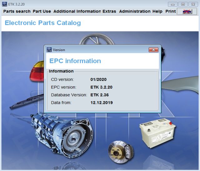 BMW ETK 3.2.20-01/2020 EPC SPARE PARTS CATALOG