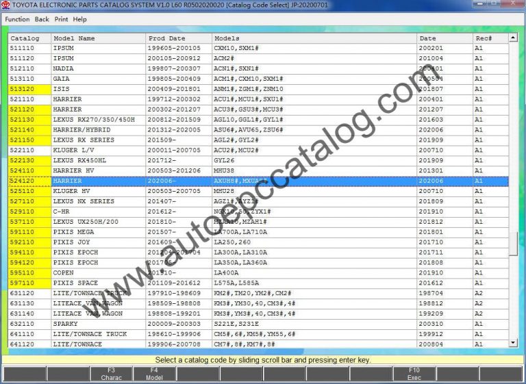 Lexus epc data
