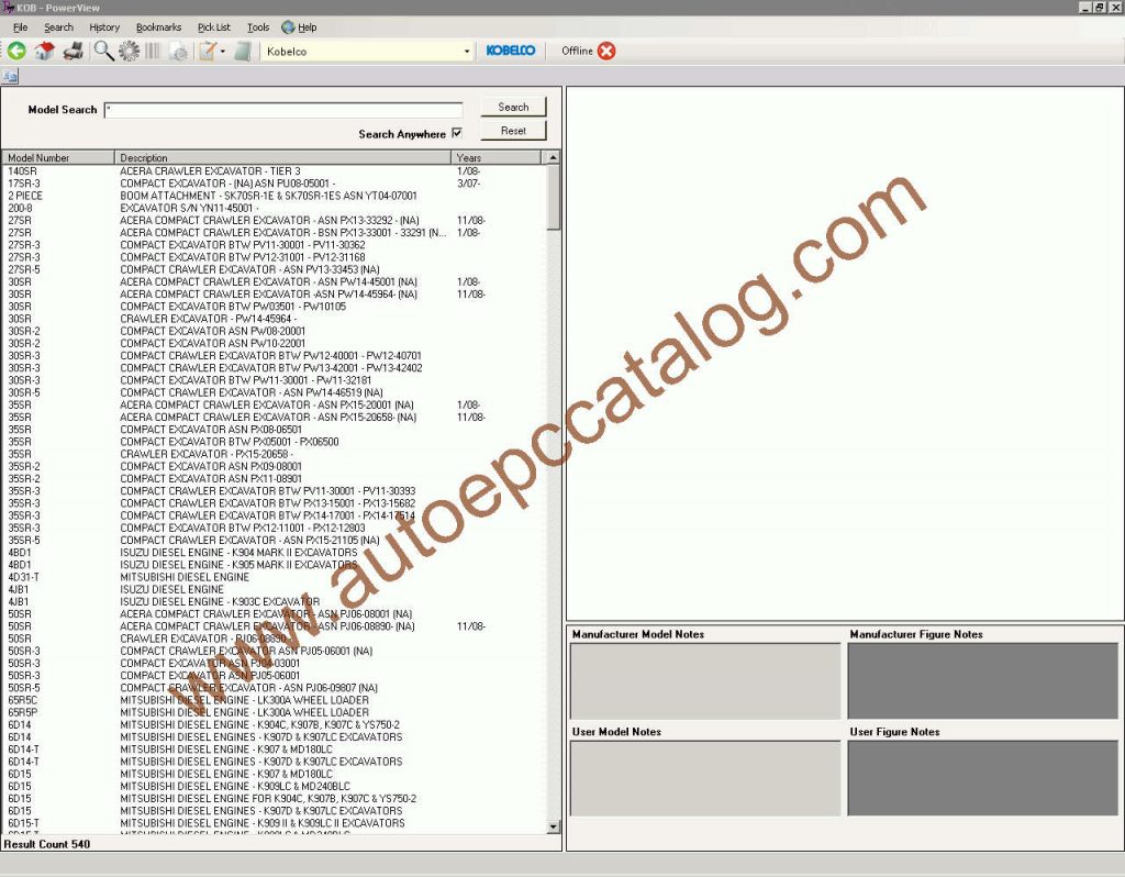 2015 Kobelco Spare Parts Catalog PowerView EPC Download & Installation