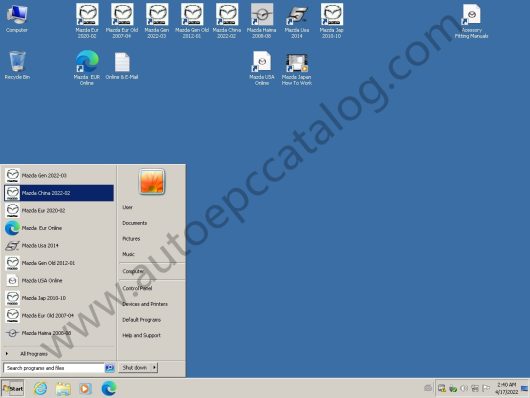 [03.2022] Mazda EPC2 General+ Euro Parts Catalog All in One VMware