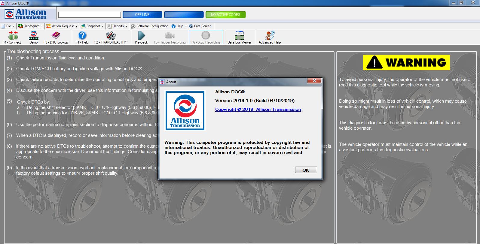 2019 Allison DOC Transmission+GEN5 Diagnostic Software Installation