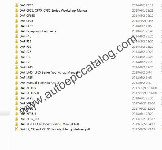 DAF Truck Workshop Service Manual PDF Update 2019 Download (1)