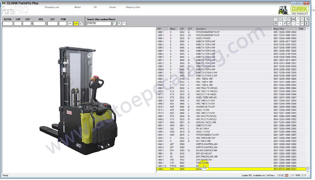 Clark Forklift PartsPro Plus EPC V565 (4)