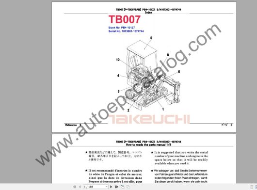 Takeuchi Excavator Workshop EPC+Service Manual (1)