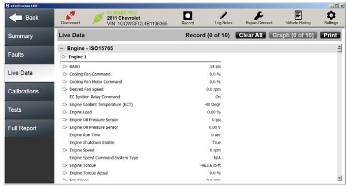 How to Use eTechnician to View Read-time Vehicle Data (1)