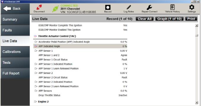 How to Use eTechnician to View Read-time Vehicle Data (2)