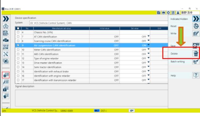 How to Delete Configuration File in HINO Truck by HINO DX3 (1)