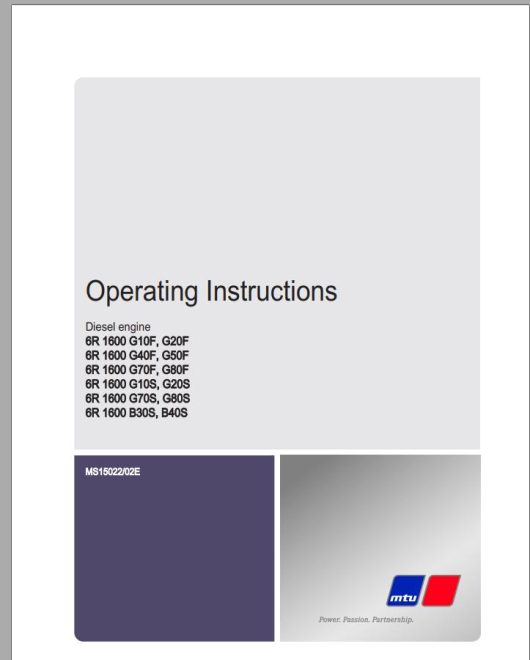 MTU Marine Diesel Engine Operating Instruction PDF Manual Collection-5