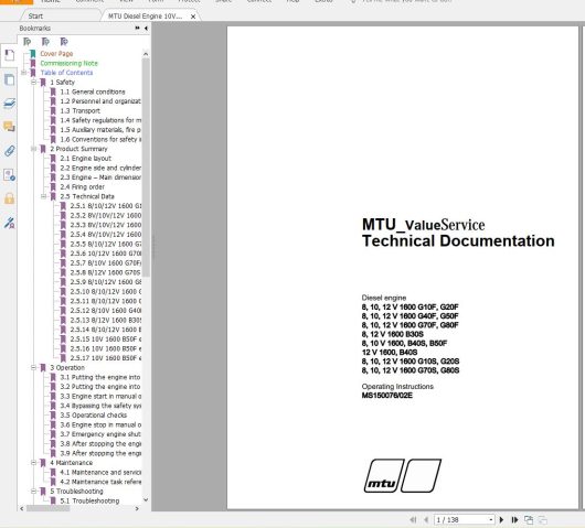 MTU Marine Diesel Engine Operating Instruction PDF Manual Collection-6
