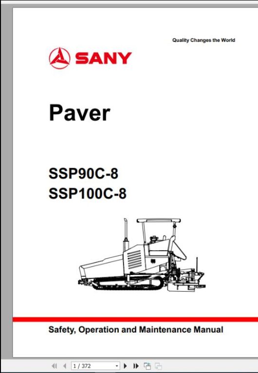 New SANY Hevy Duty Machine Workshop Service Manual PDFs (4)