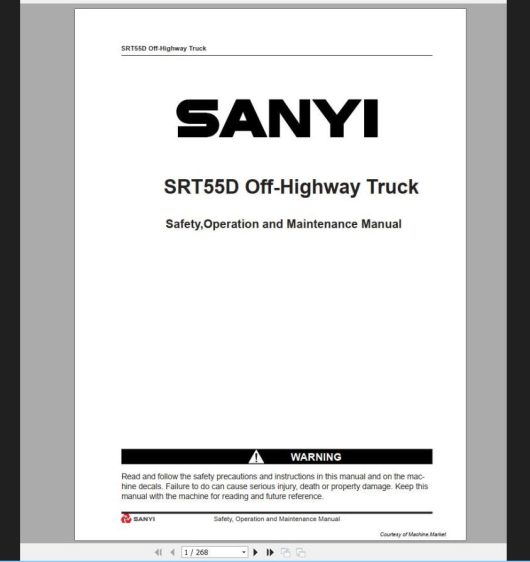 SANY Machine Workshop Manual PDF English Collection (4)