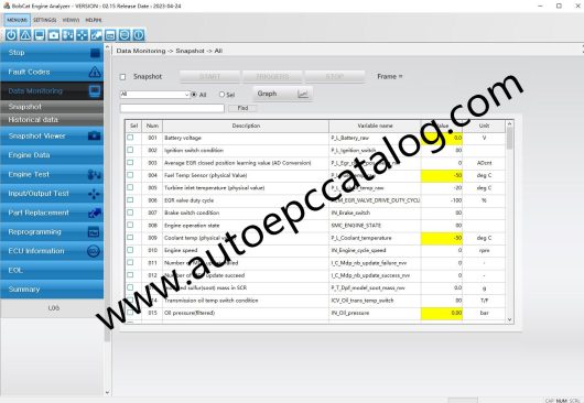 Bobcat Engine Analyzer ECU DCU Diagnostic Software (5)