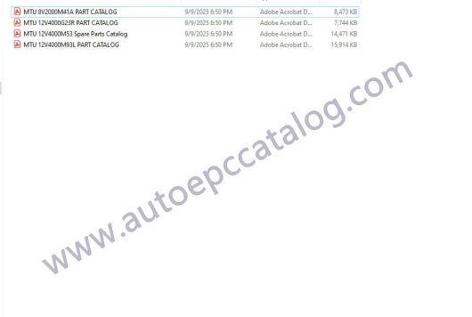 MTU 8V2000 12V4000 Engine Part Catalogue for Daimler - Image 2