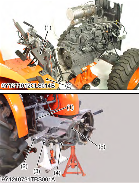 Kubota L4701 Tractor Clutch Housing and Mid Case Separating-1