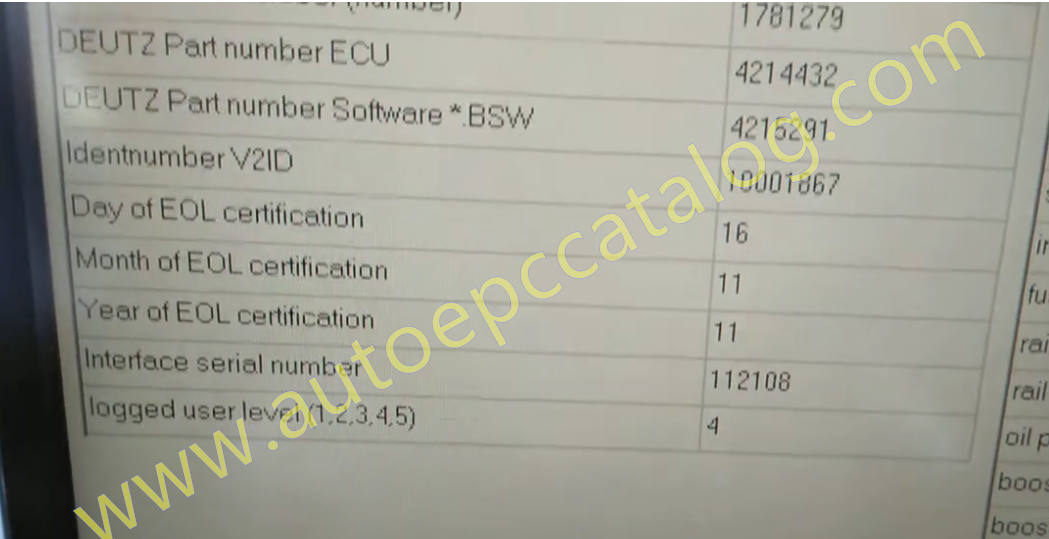 Deutz TCD 2015 V08 Engine ECU 4214432 Error Clear By HSlight II (1)