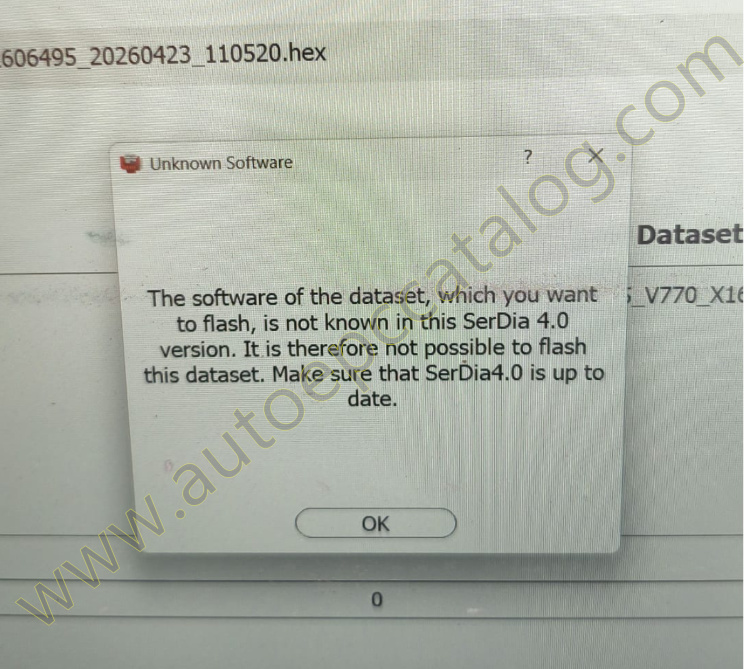 How to Solve Serdia 4.0 Software of Dataset is Not Known