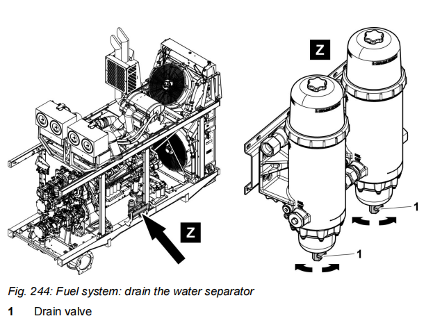 Liebherr R9600 Excavator Water Separator Drain