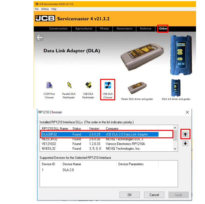 How to Setup JCB ServiceMaster 4 work with JCB DLA 2.0